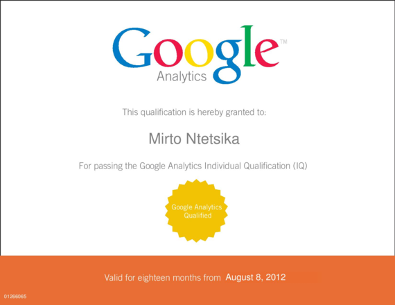 Google  IQ Certification, Google Analytics